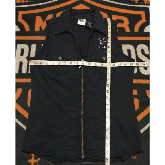 Harley-Davidson Zipper Shirt Medium Women, Rhinestone, Great Embroidery - Picture 7 of 7